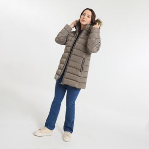 Parka Regular Cuello Alto Con Capucha Con Polar Interior Mujer Geeps