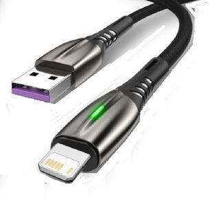 Cable Carga R&aacute;pida 30w Celular 5.1 A Usb A Lightning Compatible Para Iphone Acordonado Luz Led