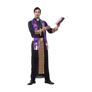 Disfraz Cosplay Cura Monje Morado Religioso - M