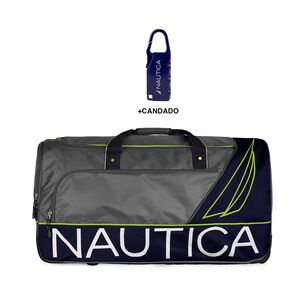 Bolso De Viaje Con Ruedas Nautica Mannar L Gris + Candado