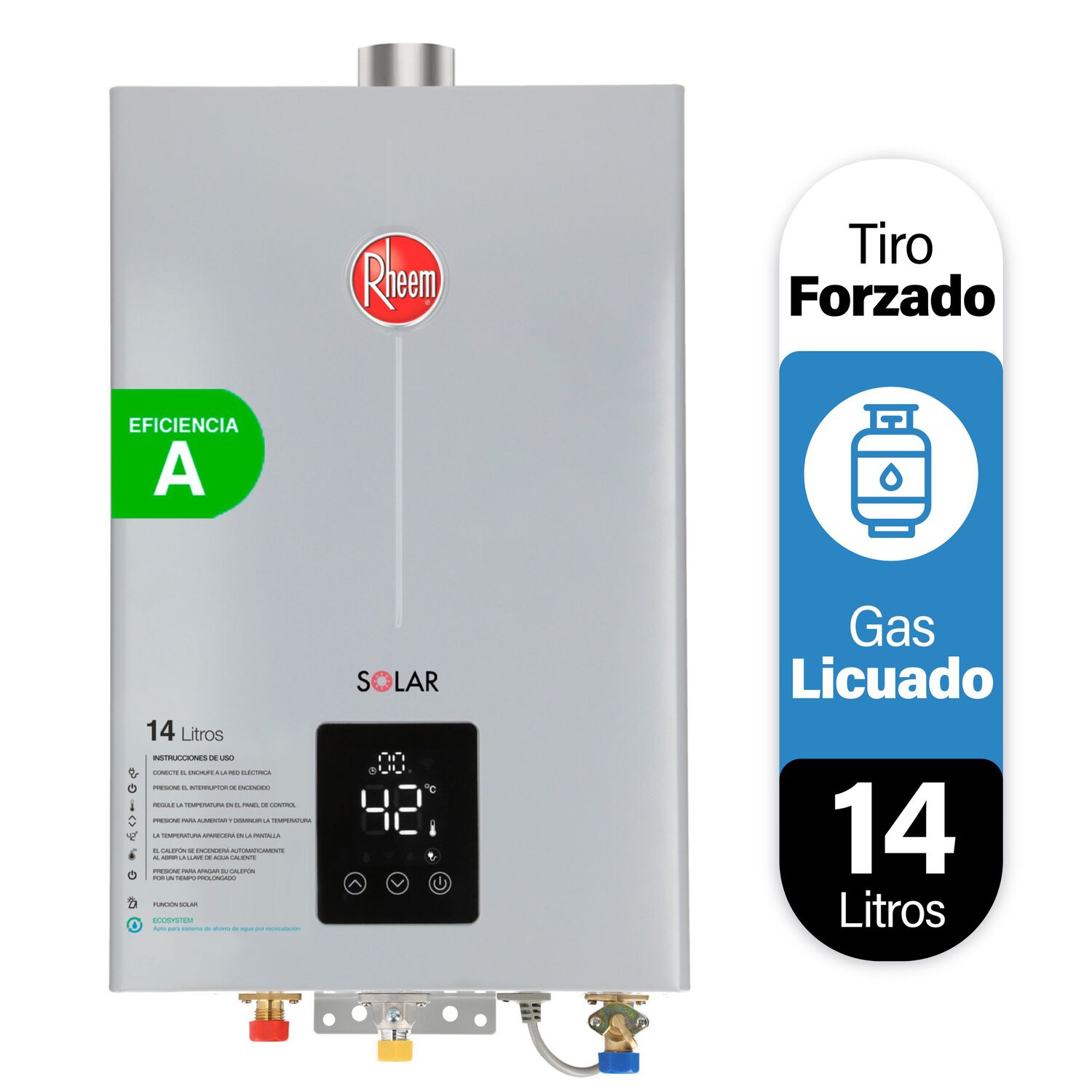 Calefont 14 Litros Gas Licuado Tiro Forzado Rheem image number 1.0