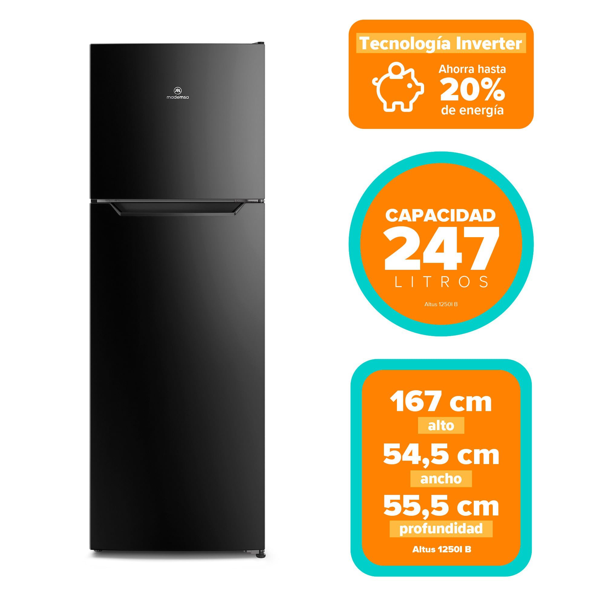 Refrigerador 247l No Frost Top Freezer Inverter Altus 1250 B
