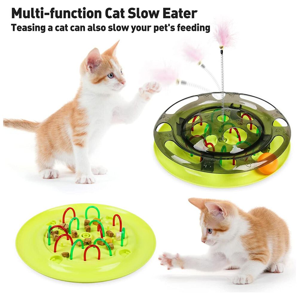Juguete 3 En 1 Plato Giratorio Para Gatos Mascotas image number 2.0