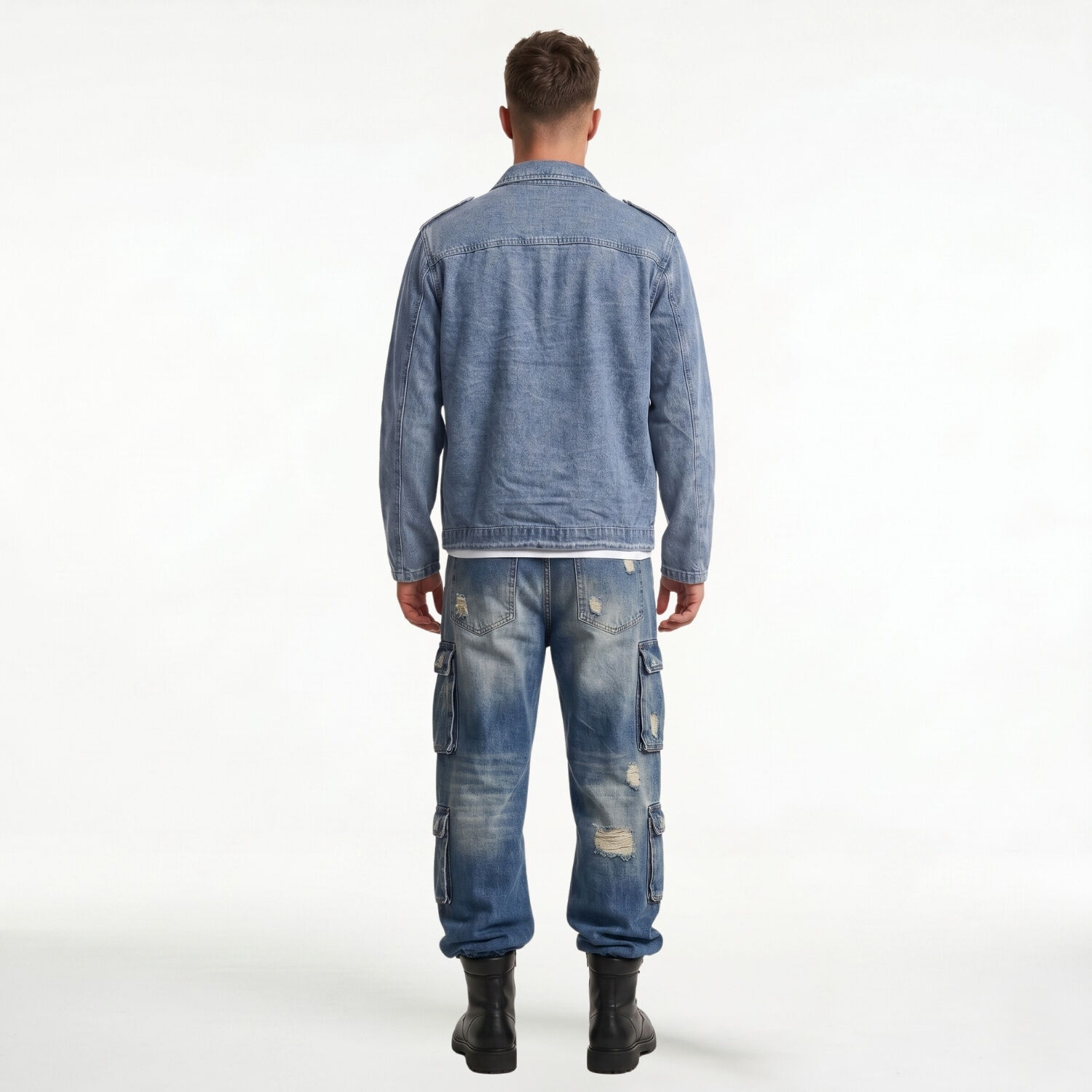 Chaqueta Mezclilla Denim Aviadora Hombre Klhoe image number 2.0