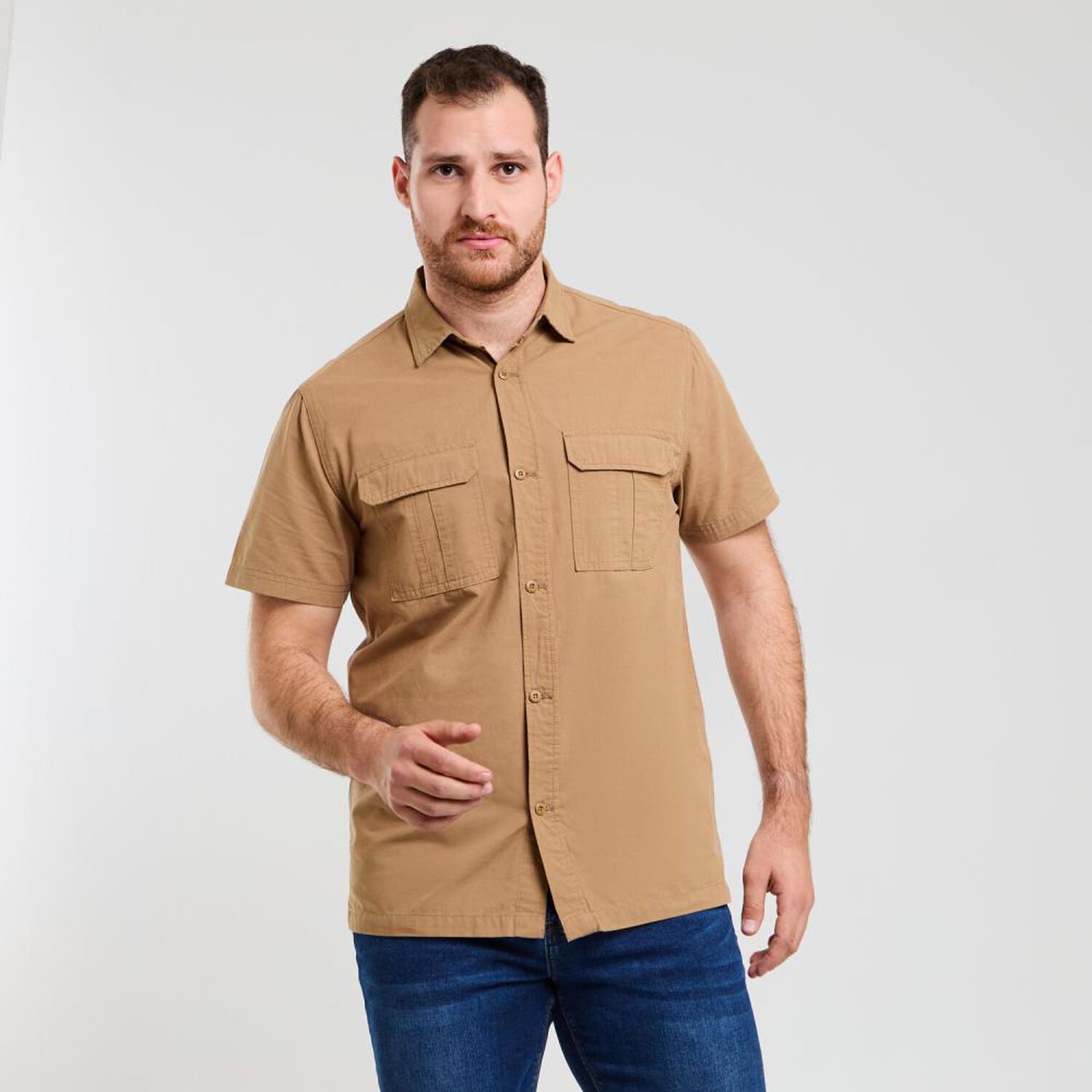 Camisa Lisa Regular Manga Larga Hombre Peroe image number 0.0