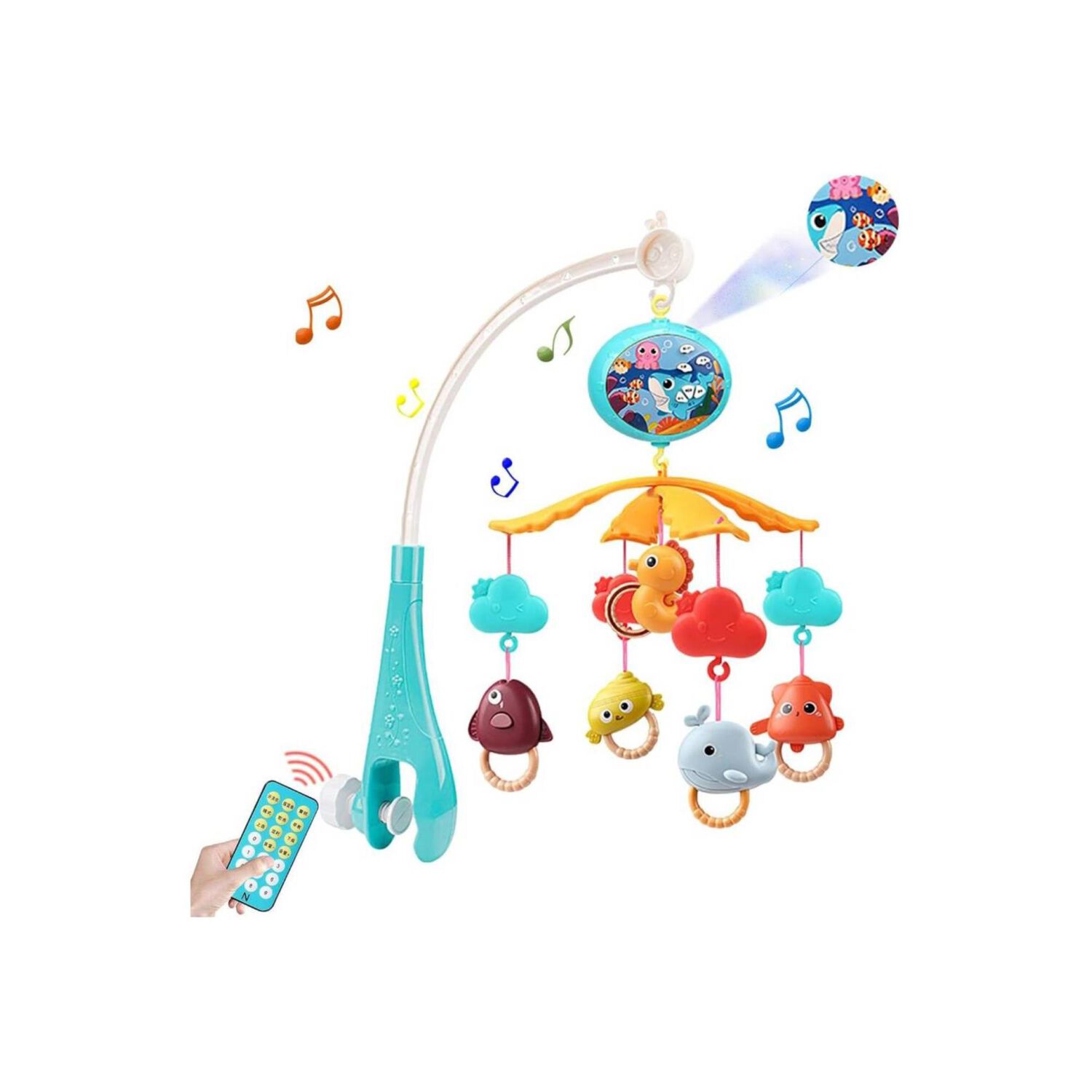Juguete Movil Sonajero Infantil Con Luz Y Sonido Acuatico Celeste image number 1.0