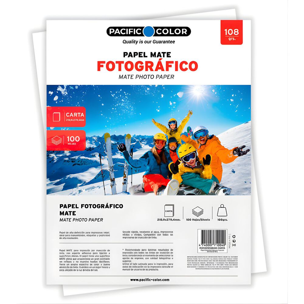 Papel Fotografico Mate Carta 108g 100 Hojas Inkjet - Ps image number 0.0