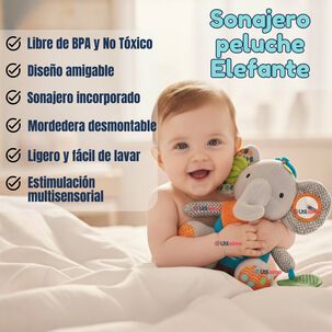 Juguete Peluche Animales Sensorial Con Mordedor Y Sonajero Dise&ntilde;o Elefante Ni&ntilde;a Y Ni&ntilde;o