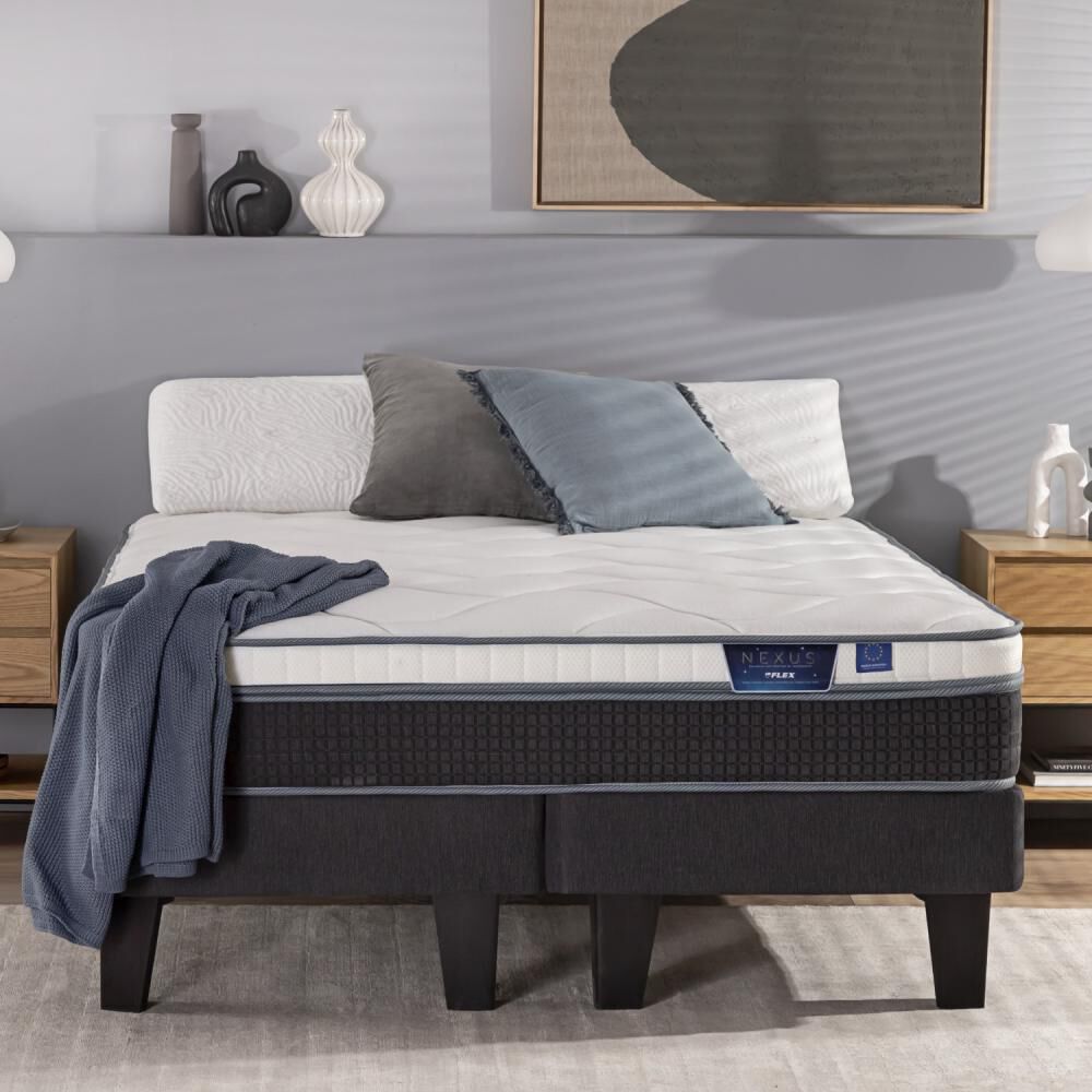 Cama Europea Flex Nexus / 2 Plazas / Base Dividida + Set De Maderas image number 4.0