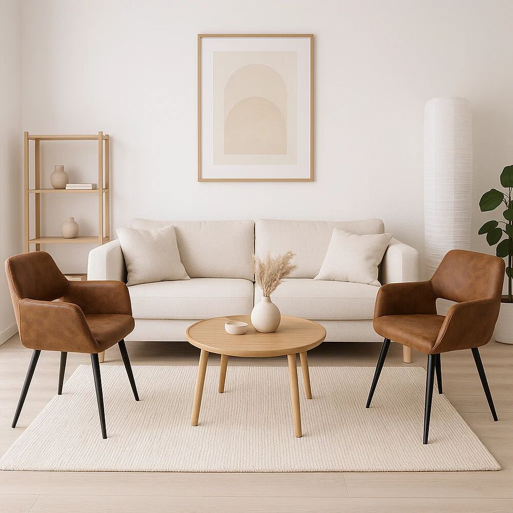 Pack De 2 Butacas Burgos Ecocuero Vintage Café Oscuro image number 1.0