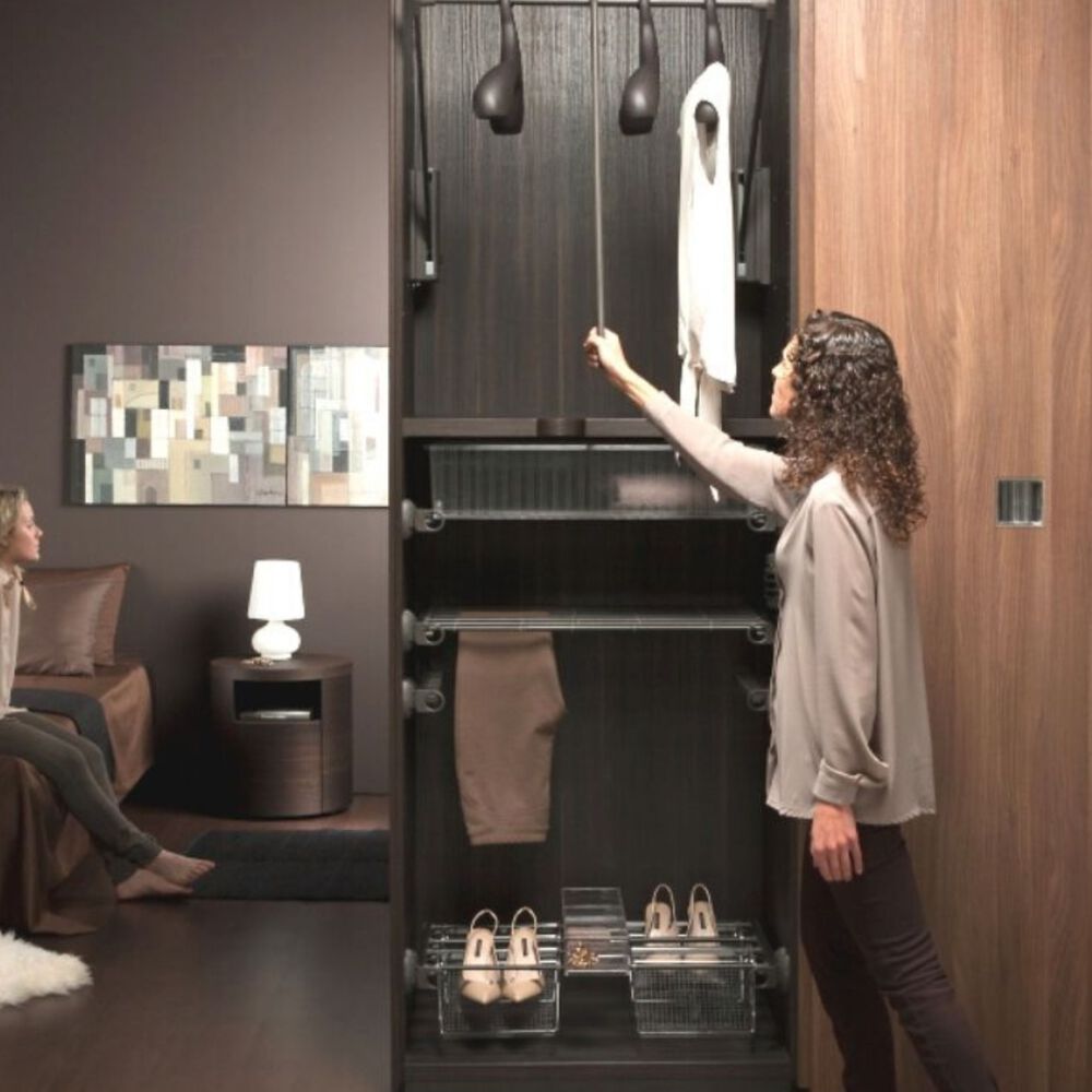 Elevador Barra Closet 770-1200 Mm Servetto Negro image number 5.0