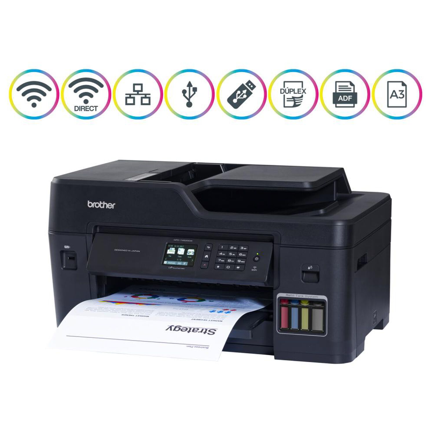 Impresora Multifuncional Brother MFCT4500DW image number 2.0
