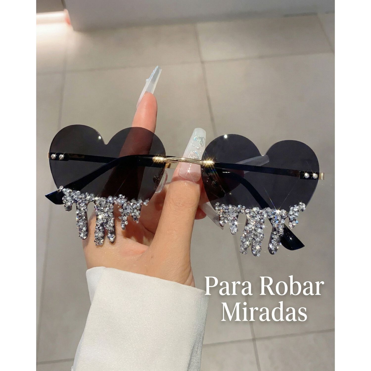 Lentes Coraz&oacute;n Con Strass Colgante Para Fiesta Mujer image number 11.0