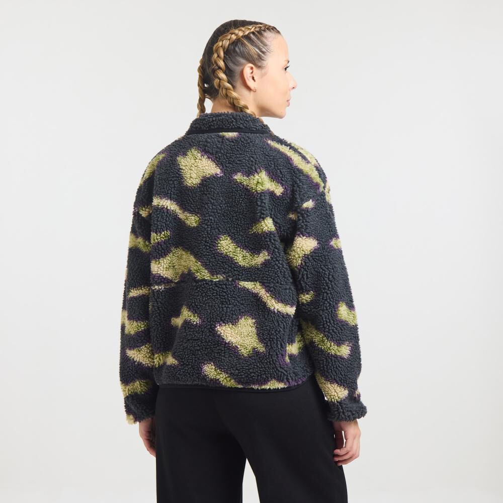 Poler&oacute;n Deportivo Bloque Color Cuello Alto Mujer Wetland image number 3.0