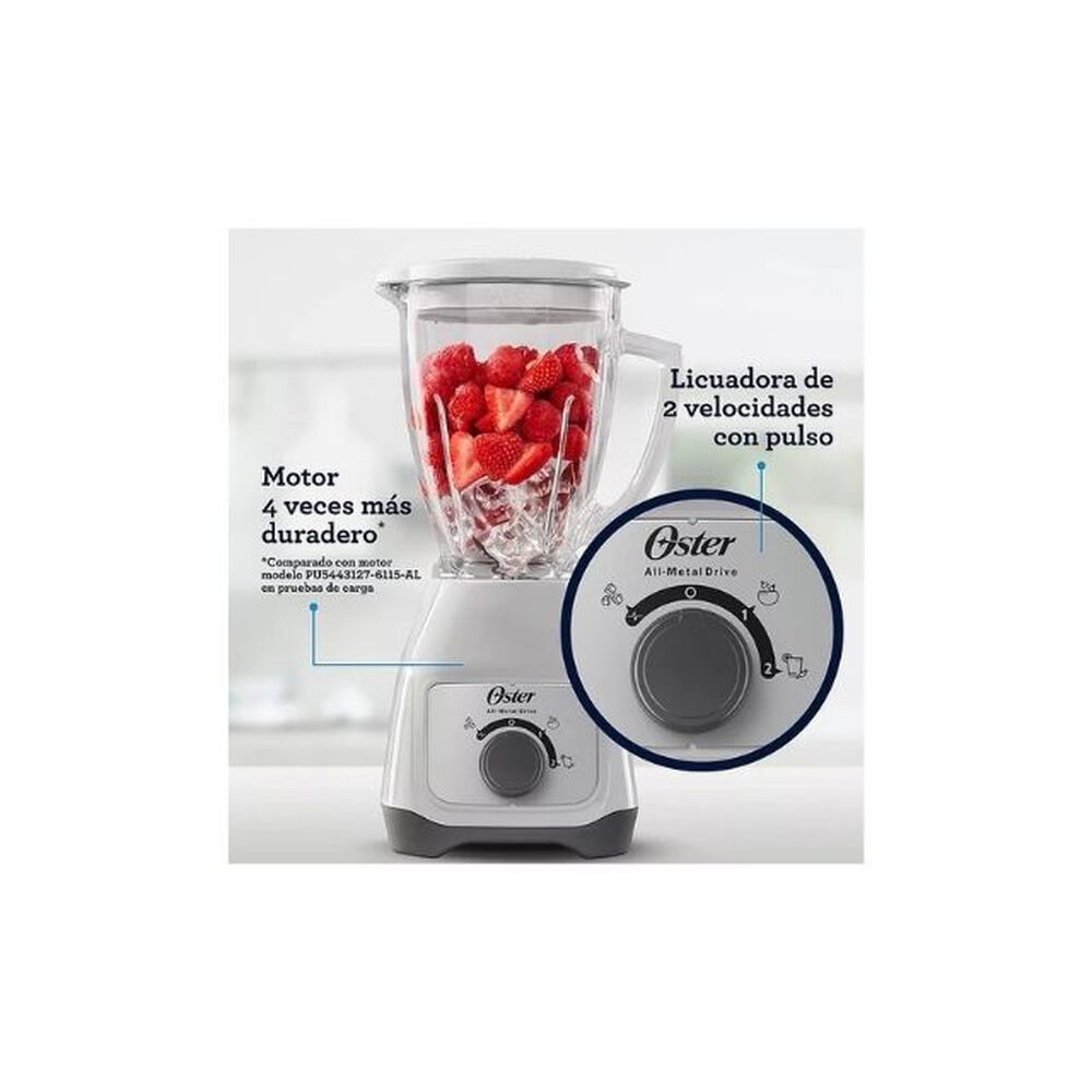 Licuadora Oster Con Vaso De Vidrio Y Control De Perilla Bls Color Blanco image number 7.0