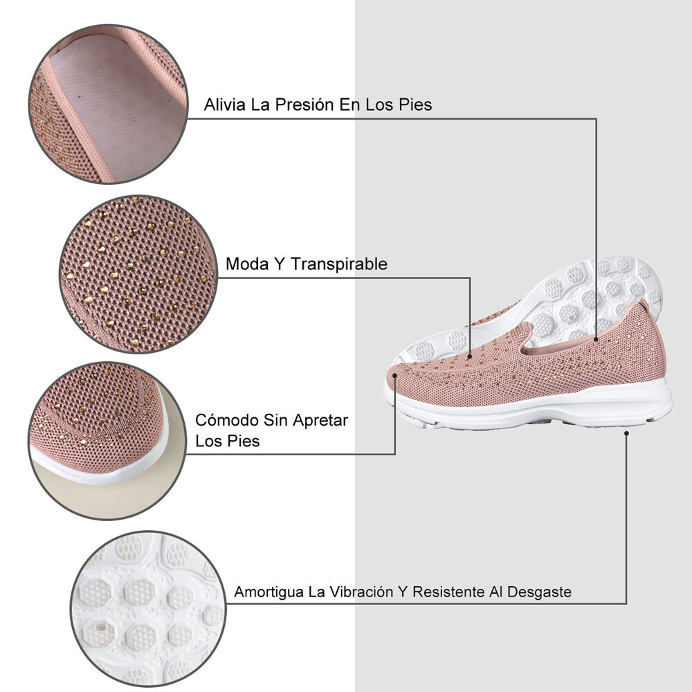 Zapatilla Casual Mujer Slip On Con Pedrer&iacute;a Weide Tfa203 image number 7.0