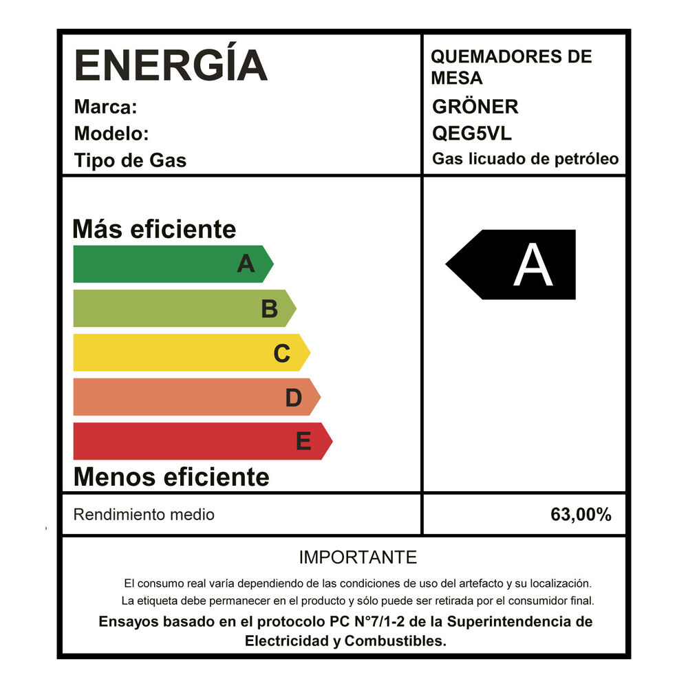 Encimera A Gas Grner Vitro 5ql image number 5.0