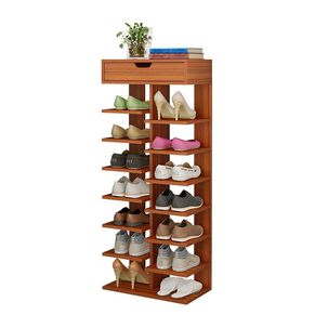 Zapatero Gabinete De Almacenamiento 7 Niveles De Madera
