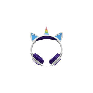 Aud&iacute;fonos Unicornio Ni&ntilde;os Rainbows Sound Led Morado - Ps