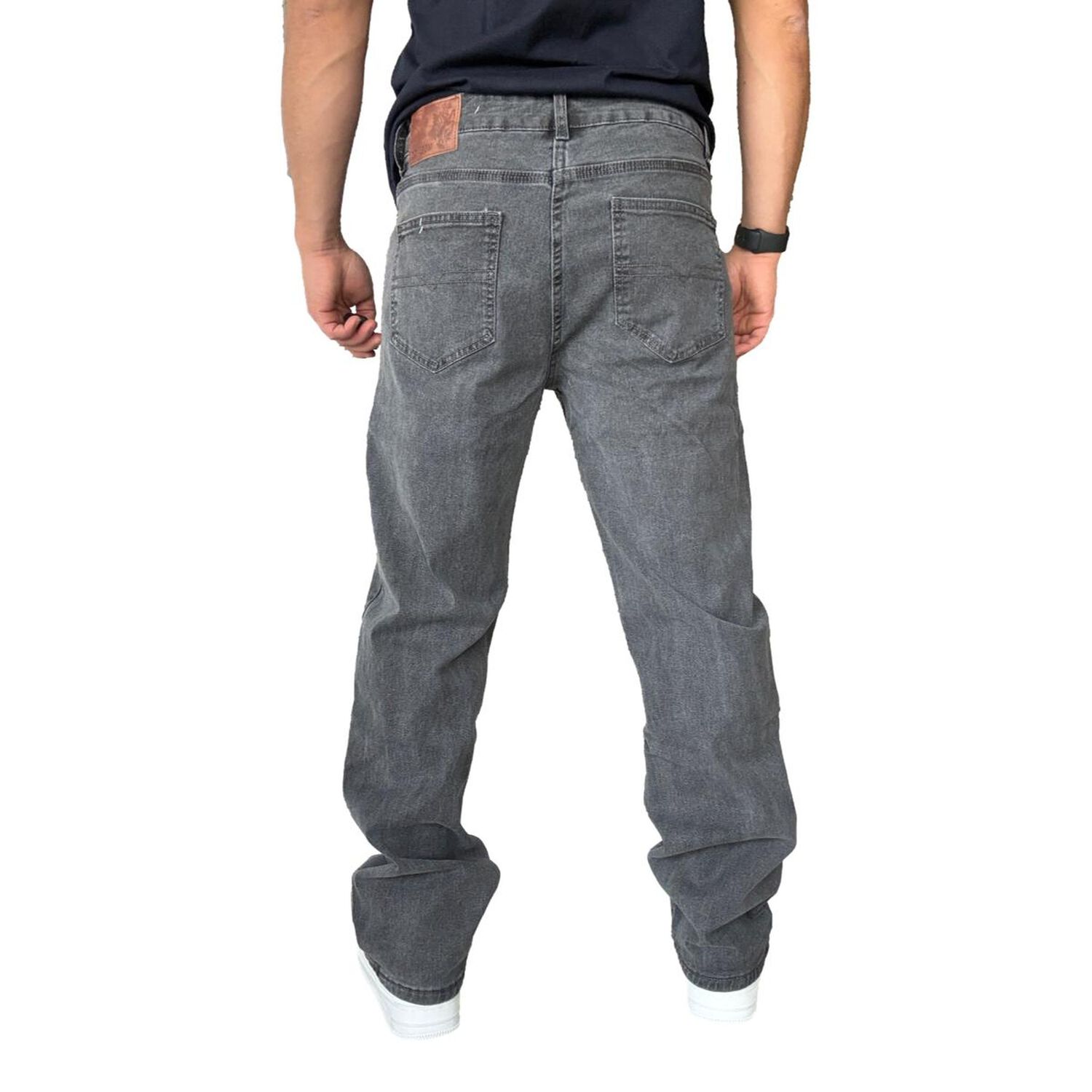 Jeans Elasticados Rectos Straight Fit Gris image number 8.0