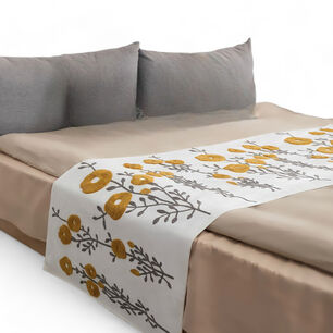  Piecera Pie De Cama Bordada 210cm X 70cm Para Cama De 2 Plazas O King - Pb3-1