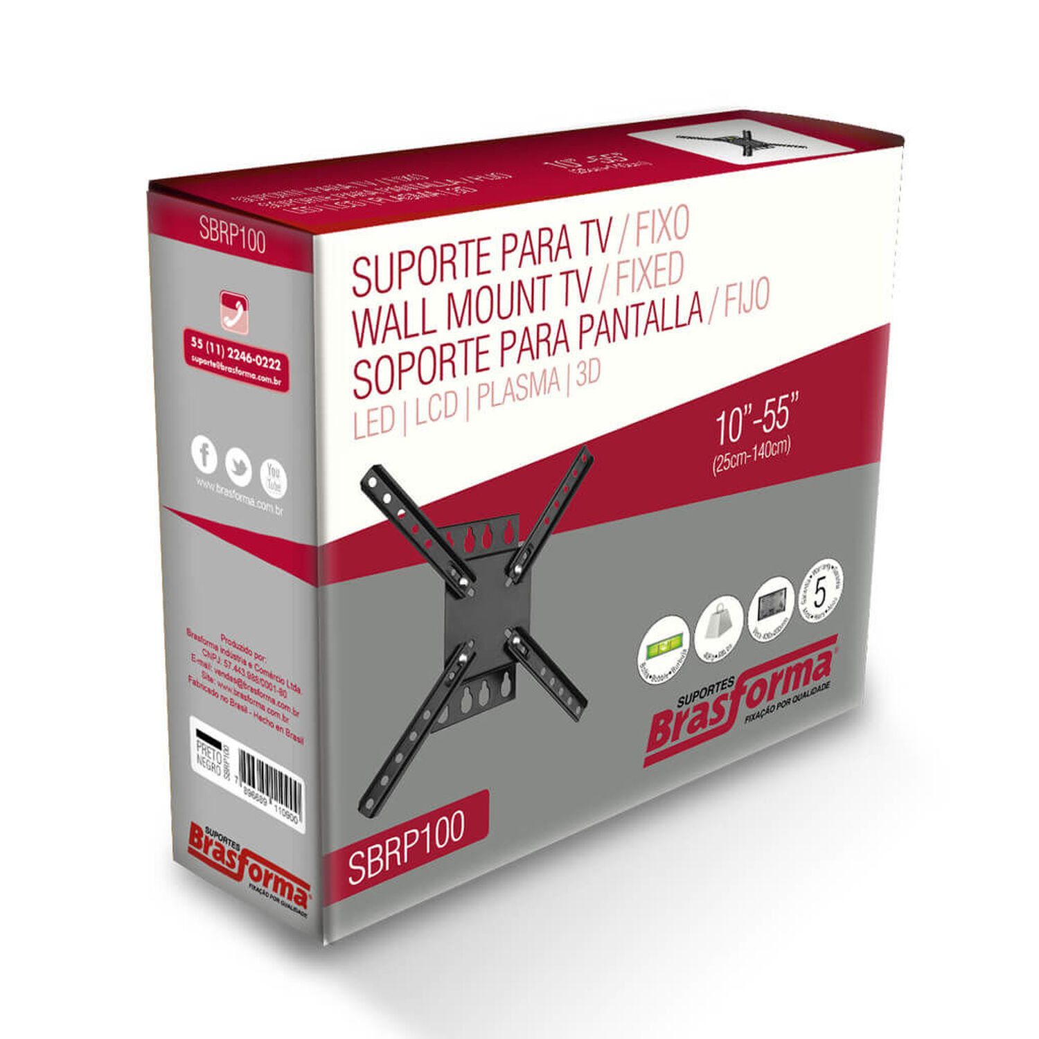 Soporte Tv Fijo 10" A 55" Universal 40kg image number 2.0
