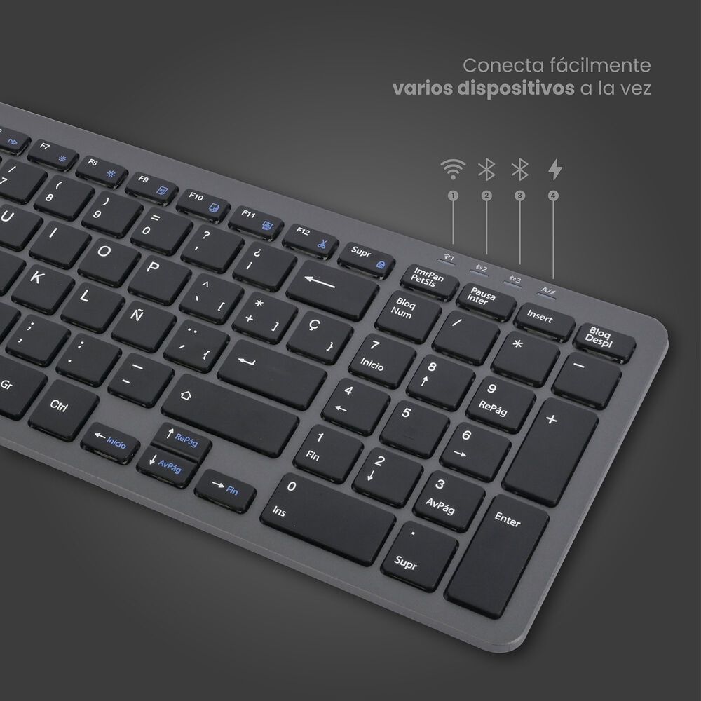 Teclado Inal&aacute;mbrico Cygna Slim Grafito Levo image number 4.0