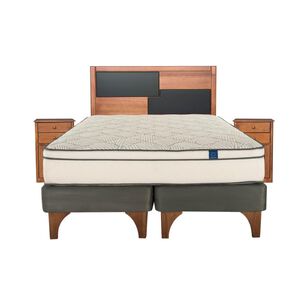 Cama Europea Flex Valencia / 2 Plazas / Base Normal + Set De Maderas