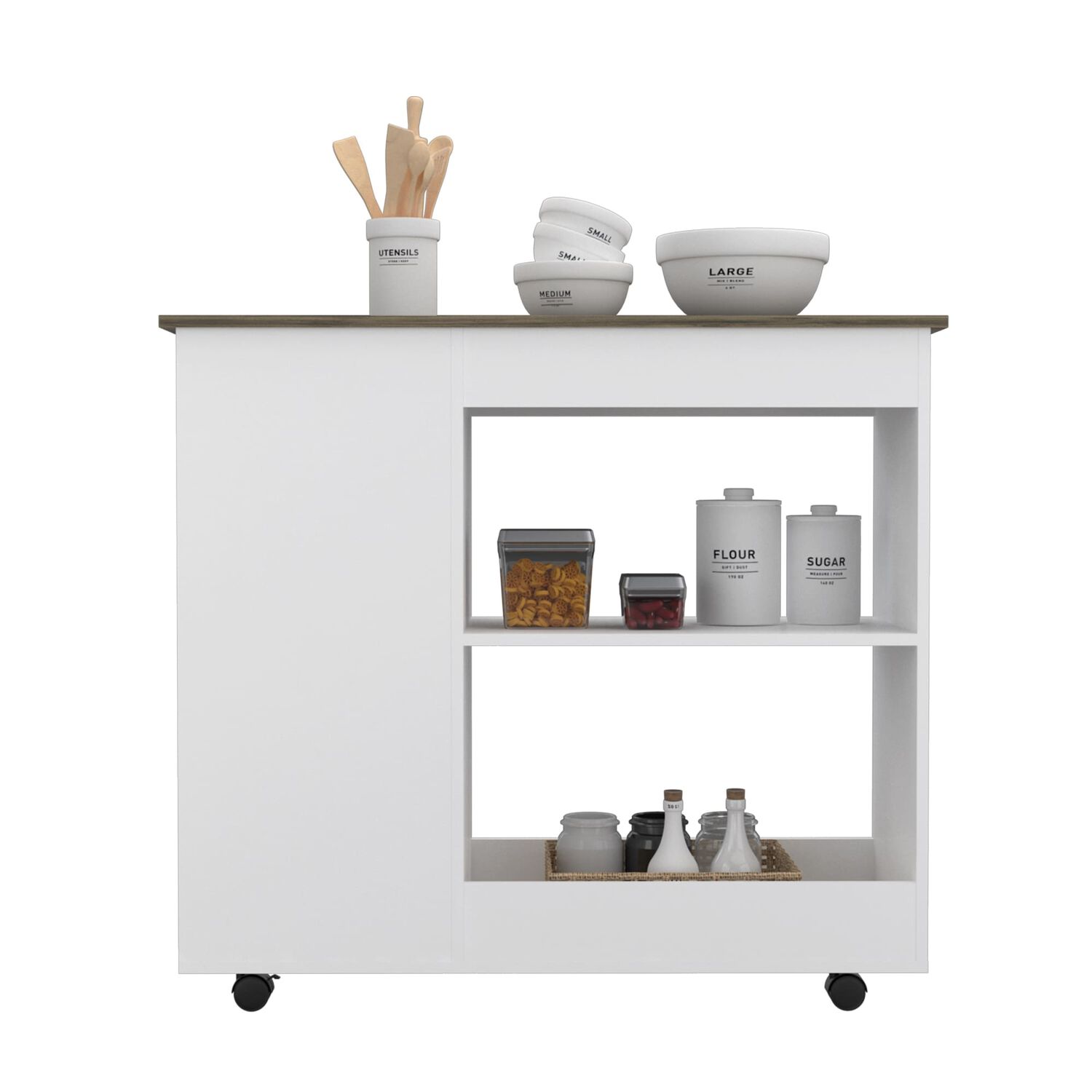 Isla De Cocina Con Ruedas Fm-002b Blanco image number 2.0