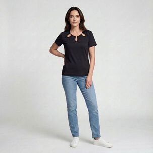 Polera Manga Corta Cuello Redondo Mujer Lesage