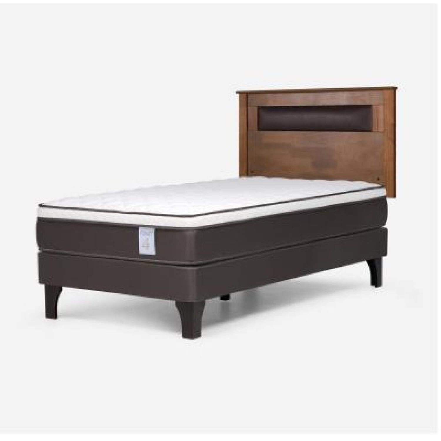 Cama Europea Rosen New Style 4 Plus / 1 Plaza / Base Normal + Respaldo Ferrara image number 8.0