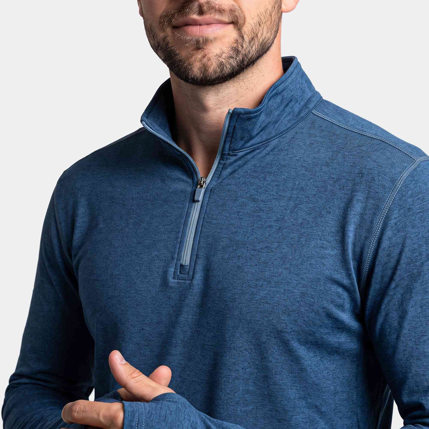 Polera Dry Fit Hw Spx Manga Larga Hombre Deep Blue image number 3.0