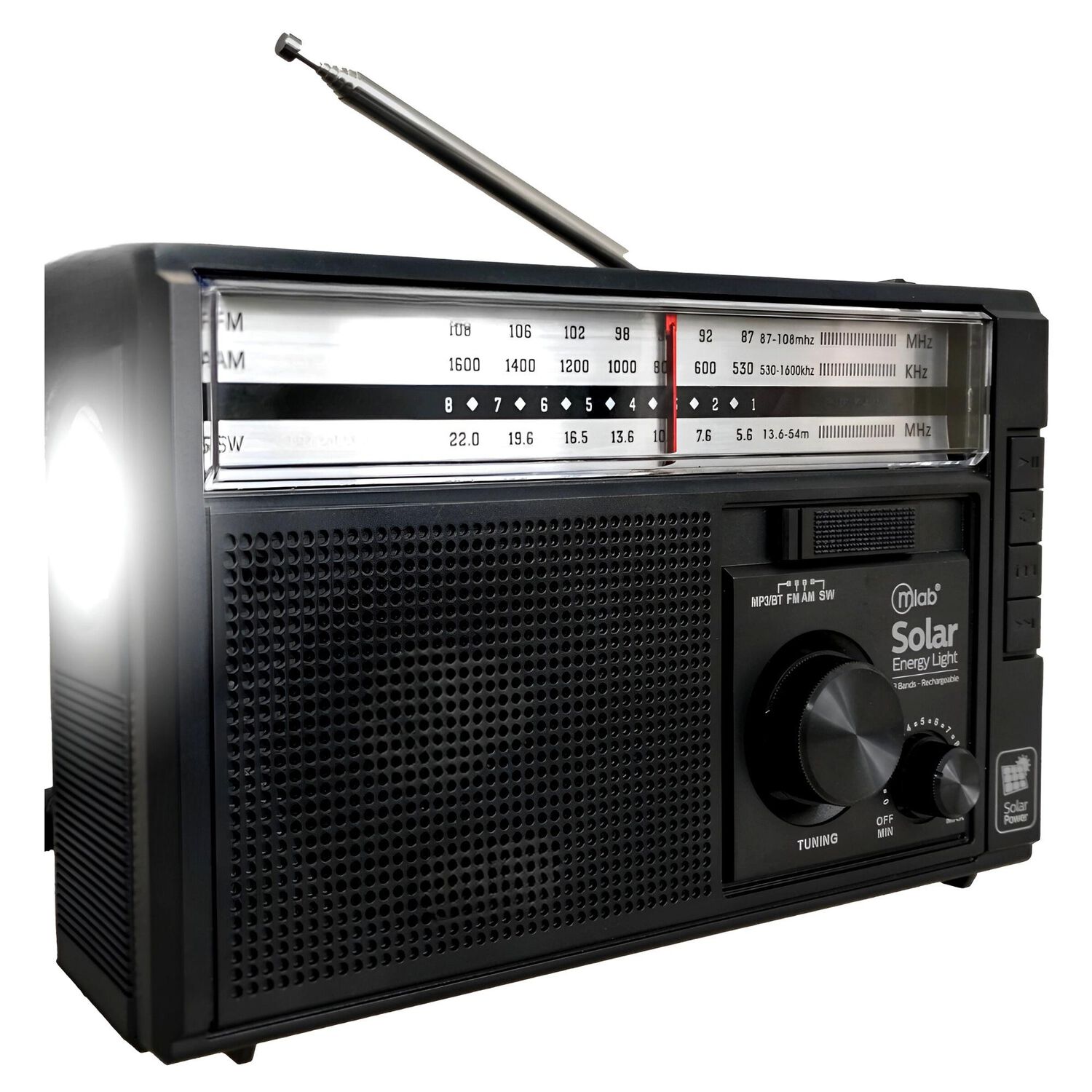 Radio Am/ Fm/ Sw/ Bt Recargable Usb-c + Carga Solar & Pilas image number 1.0