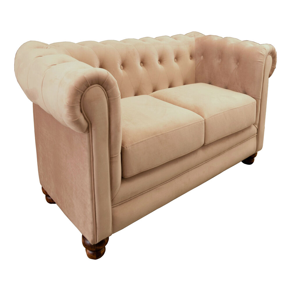 Sofa Florencia 3 Cuerpos Tela Velvet Beige image number 1.0