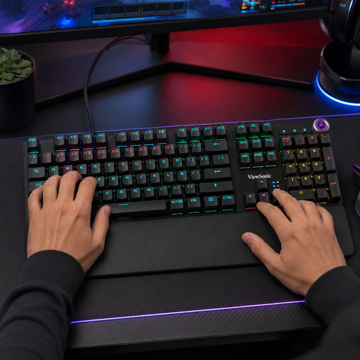 Teclado Mec&aacute;nico Rgb Con Apoya Mu&ntilde;ecas Gamer Ku535 Viewsonic image number 5.0