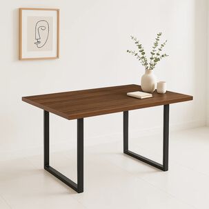 Mesa De Comedor Estilo Industrial 140x90 - Madera Oscura Walnut