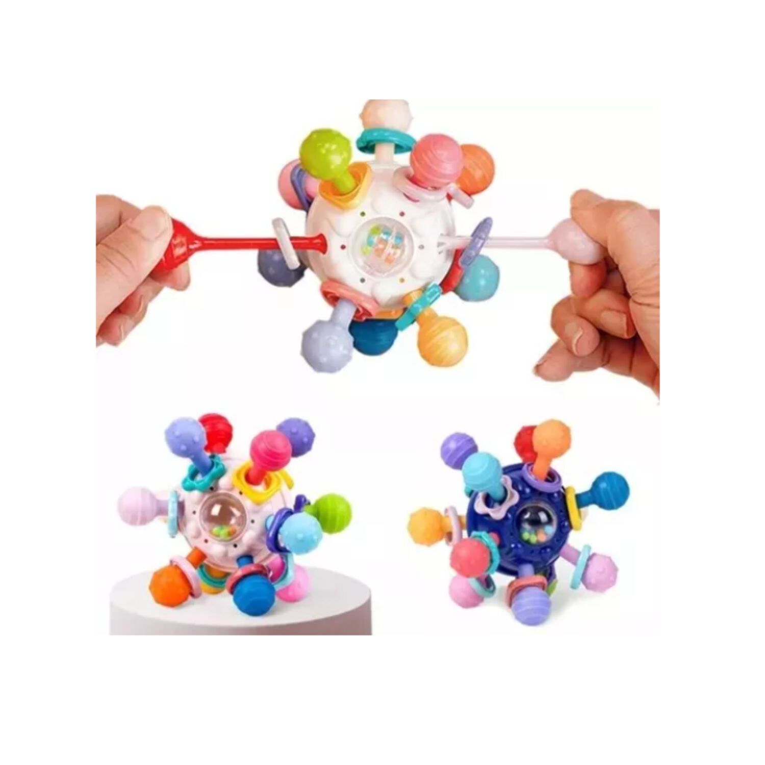 Juguete Pelota Sensorial Para Beb&eacute; 0 A 12m Montessori 4 En 1 image number 3.0
