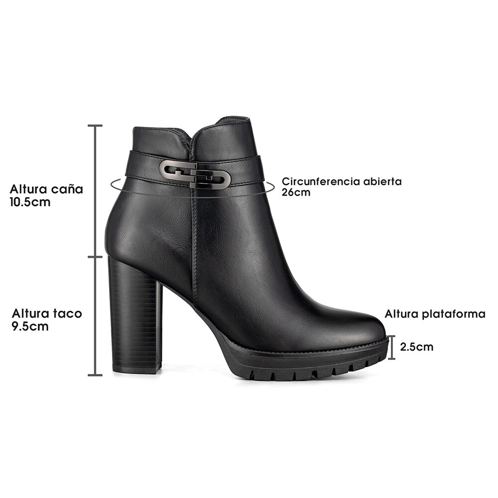 Botin Casual Mujer Vintage Comodo Tacon Grueso Weide Qbm15 image number 6.0