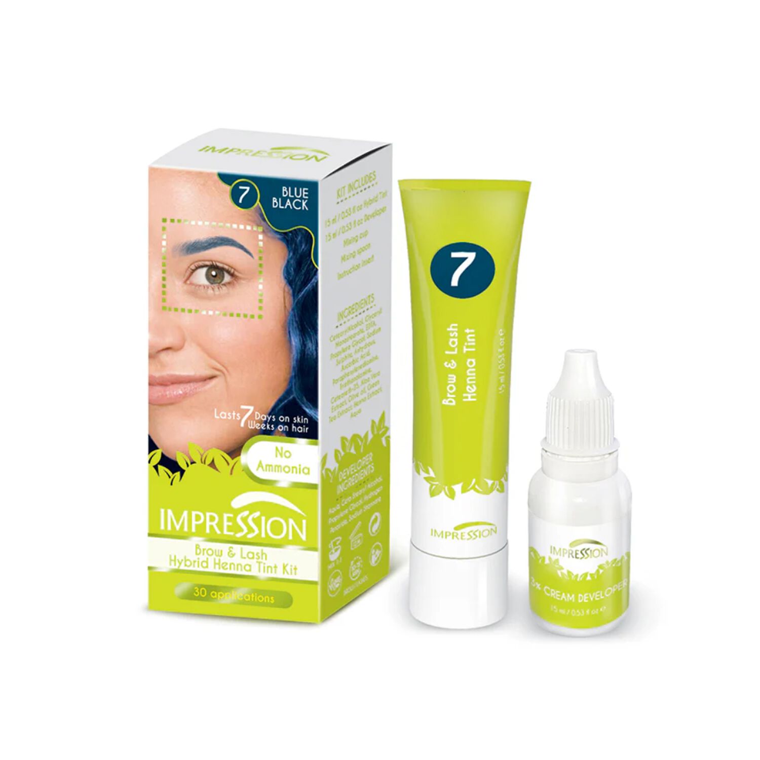 Impression Kit Hair Tintura Cejas Y Pesta&ntilde;as Negro Azul 15ml image number 0.0