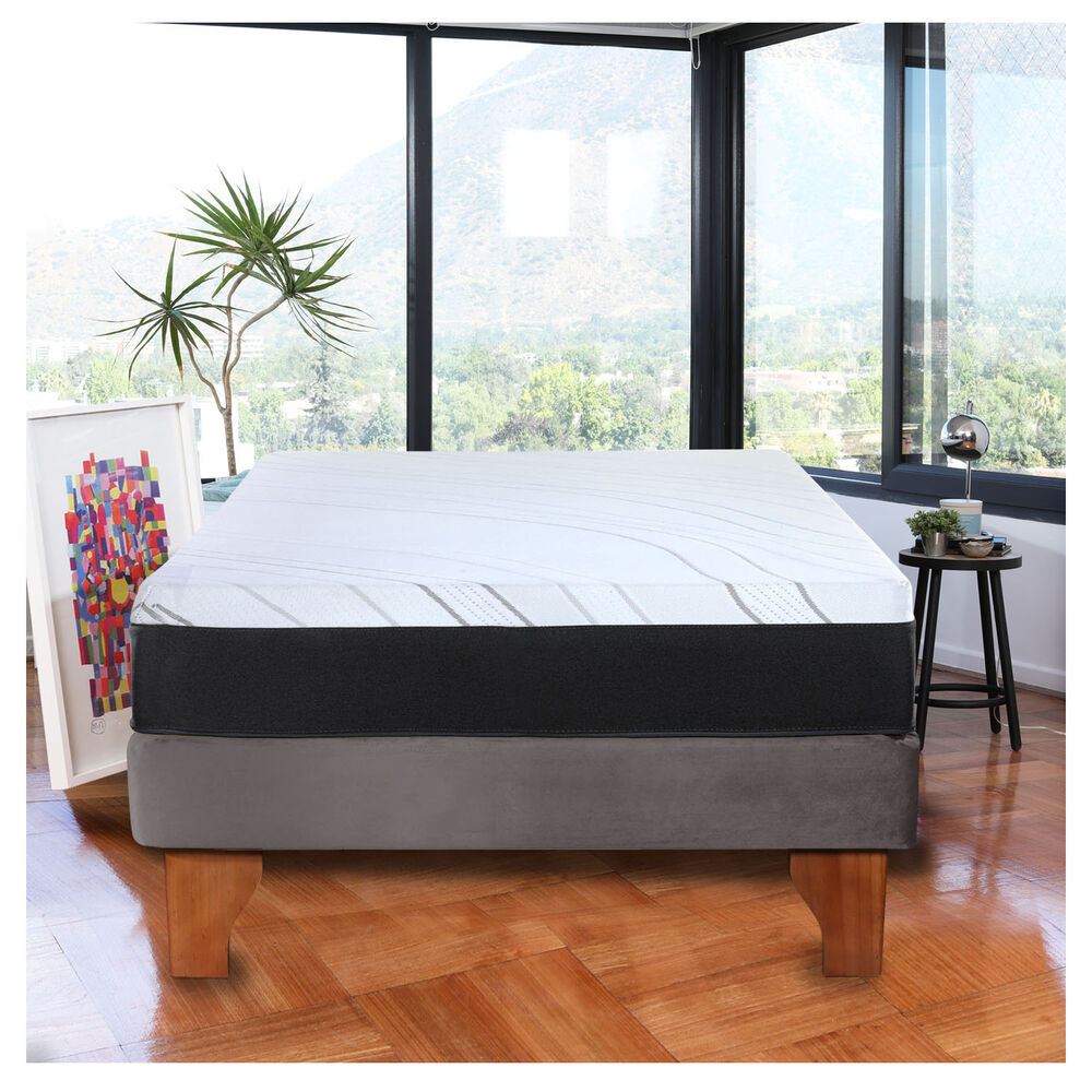 Cama Europea Zen Pro 1.5 Plazas Tela Velvet Gris image number 0.0
