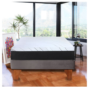 Cama Europea Zen Pro 1.5 Plazas Tela Velvet Gris