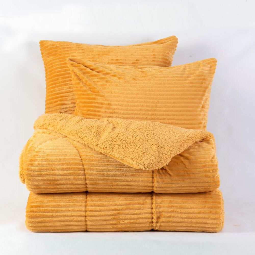 Plumon Corduroy Coral Sherpa King Amarillo image number 4.0
