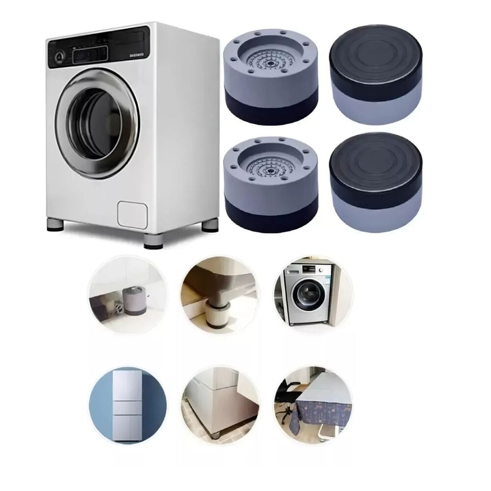 Pack 4 Piezas Soporte Altura Lavadora 6cm Gris image number 1.0