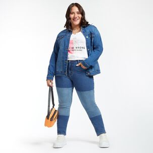 Jeans Focalizado Localizado Tiro Medio Skinny Mujer Sexy Large