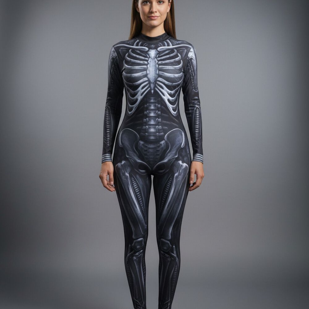 Disfraz Esqueleto Futurista Mujer Cuerpo Completo Alien image number 2.0