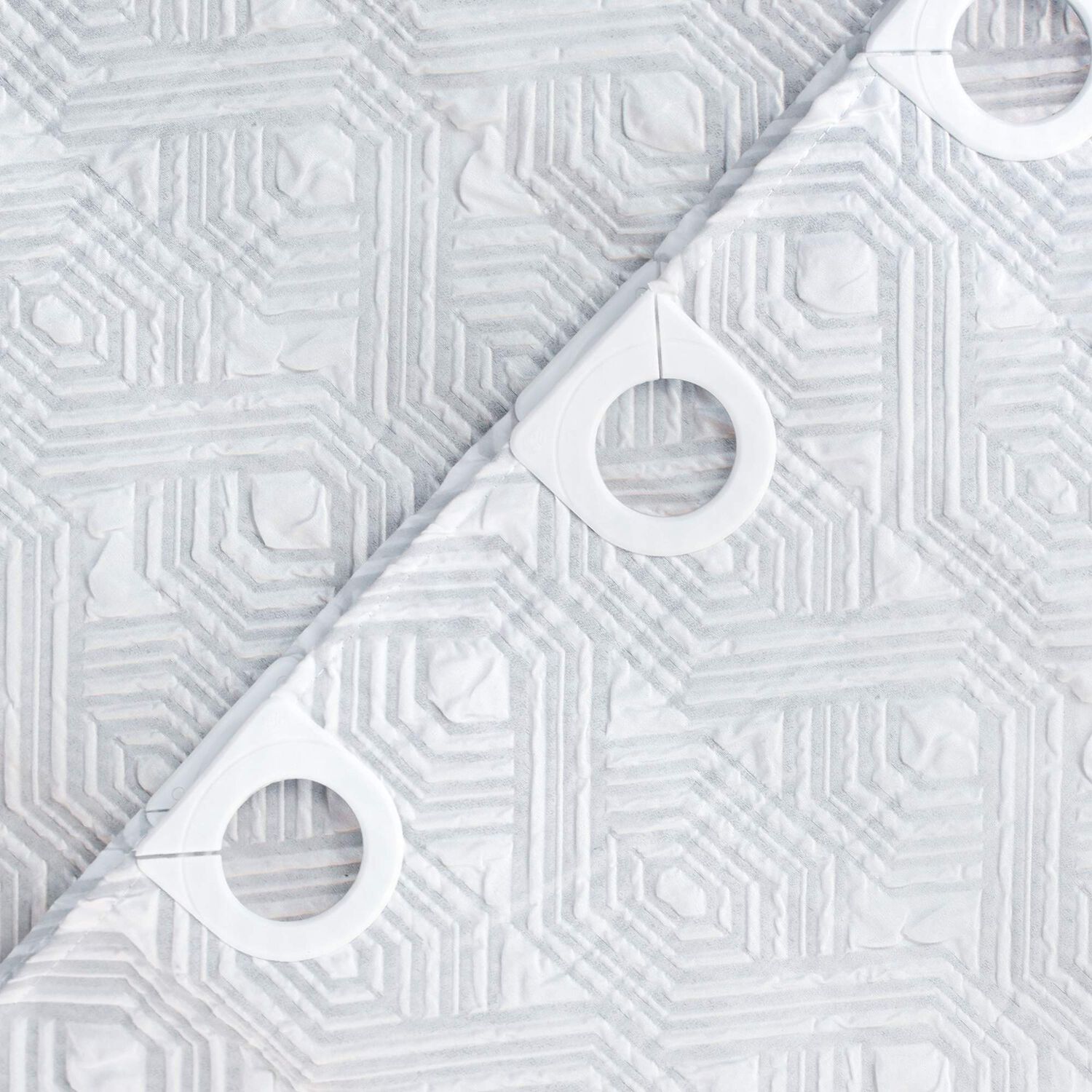 Cortina De Ba&ntilde;o Nautica Home 180x180cm Dise&ntilde;o 3d Hex&aacute;gonos image number 2.0