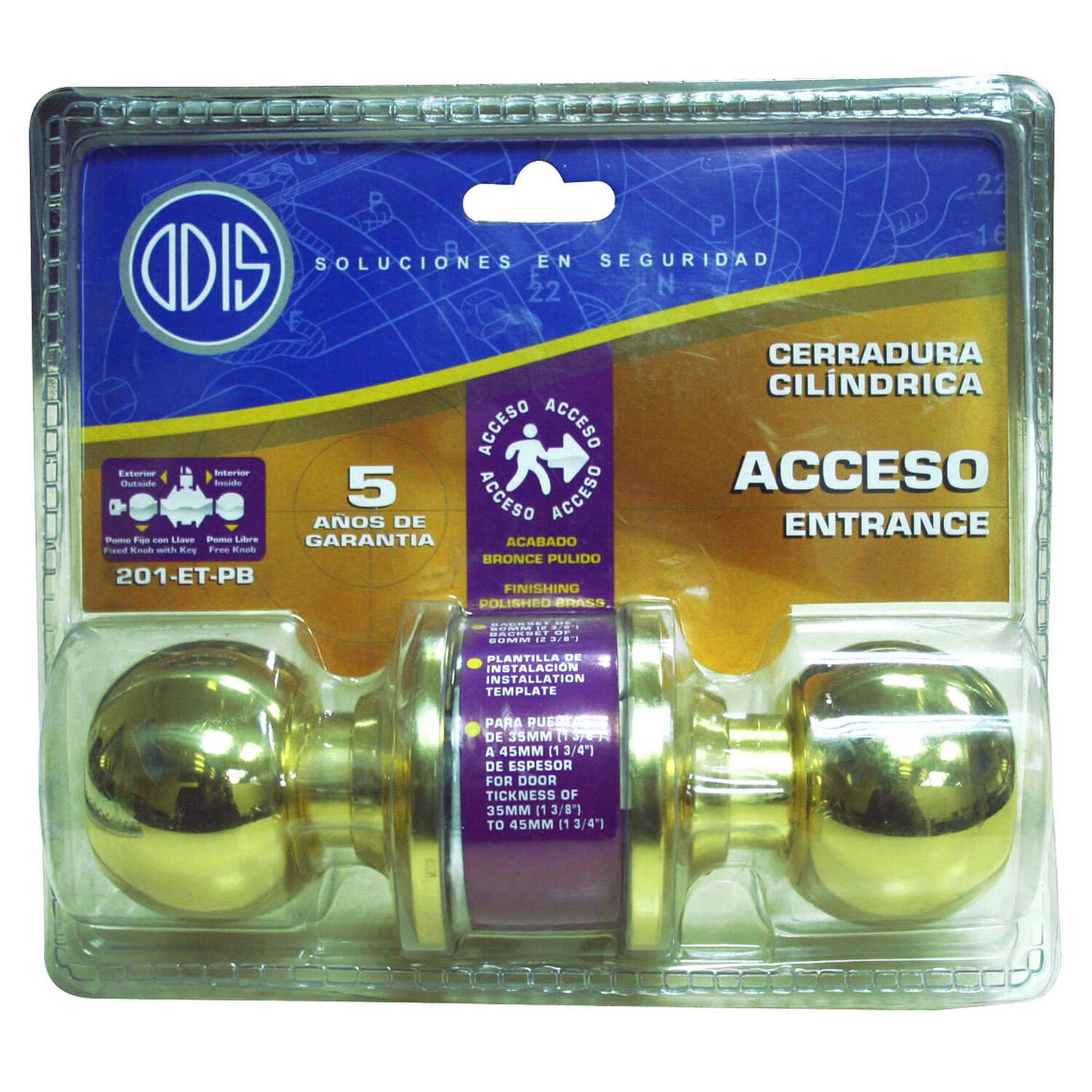 Cerradura Cil&iacute;ndrica Odis 201 Acceso - Bronce image number 5.0