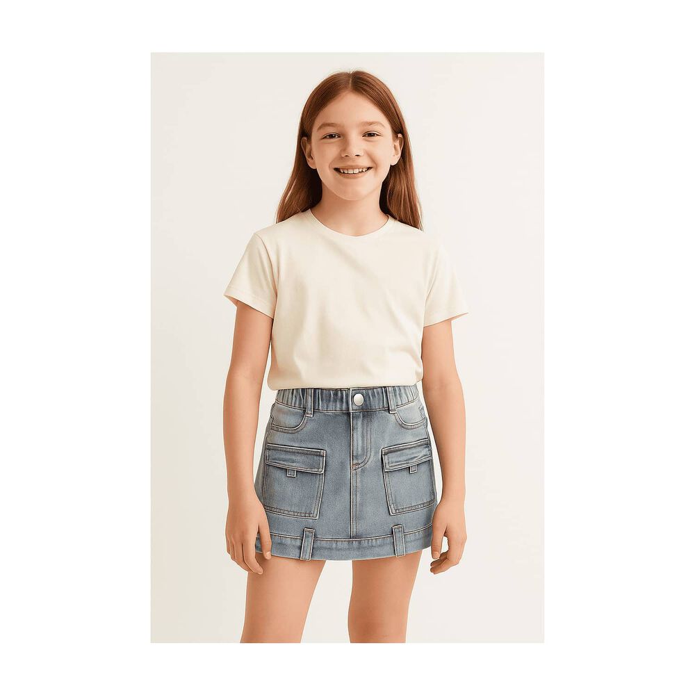 Falda Cargo Ni&ntilde;a Con Bolsillos Moda Infantil 2025 image number 0.0