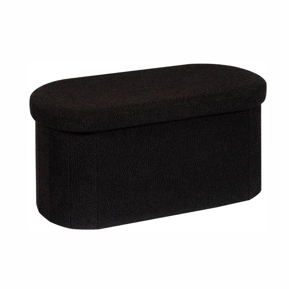 Ba&uacute;l Plegable Ovalado Boucl&eacute; Negro image number 1.0