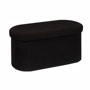 Ba&uacute;l Plegable Ovalado Boucl&eacute; Negro